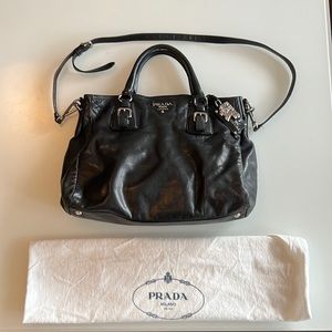 PRADA Shoulder Bag BR0449 one belt Nylon/leather black Women Used –